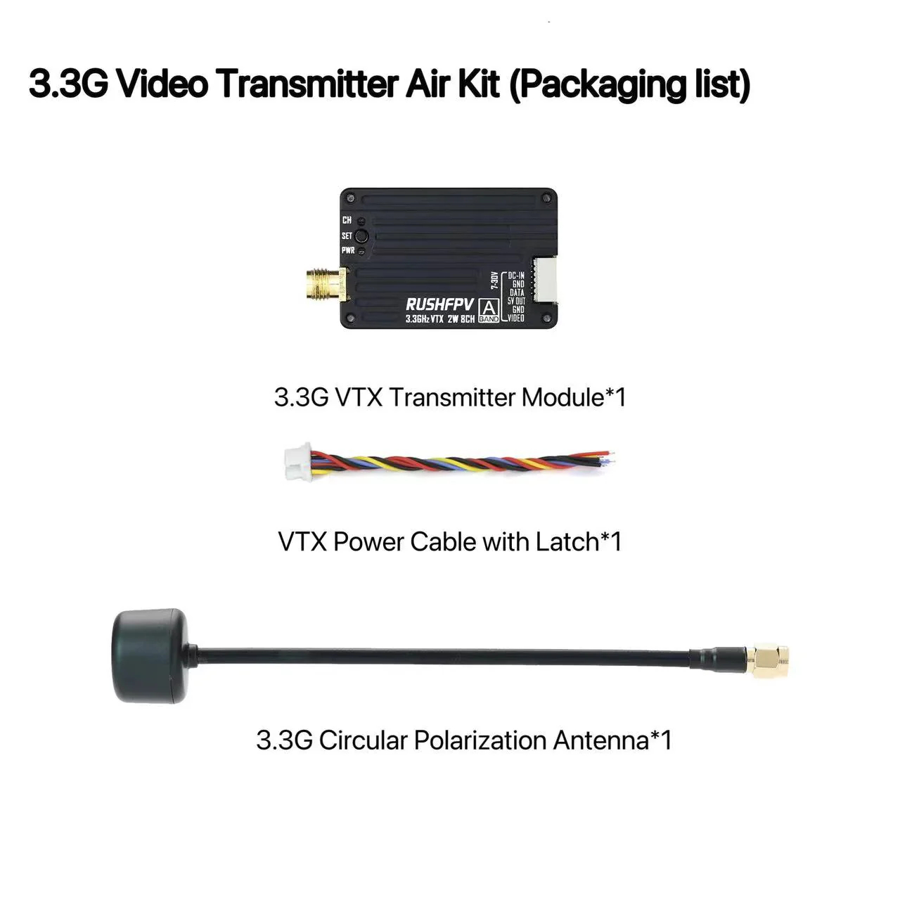 RUSHFPV 3.3G 2W VTX Transmitte - Fpv Drone Vtx ulasan dan harga