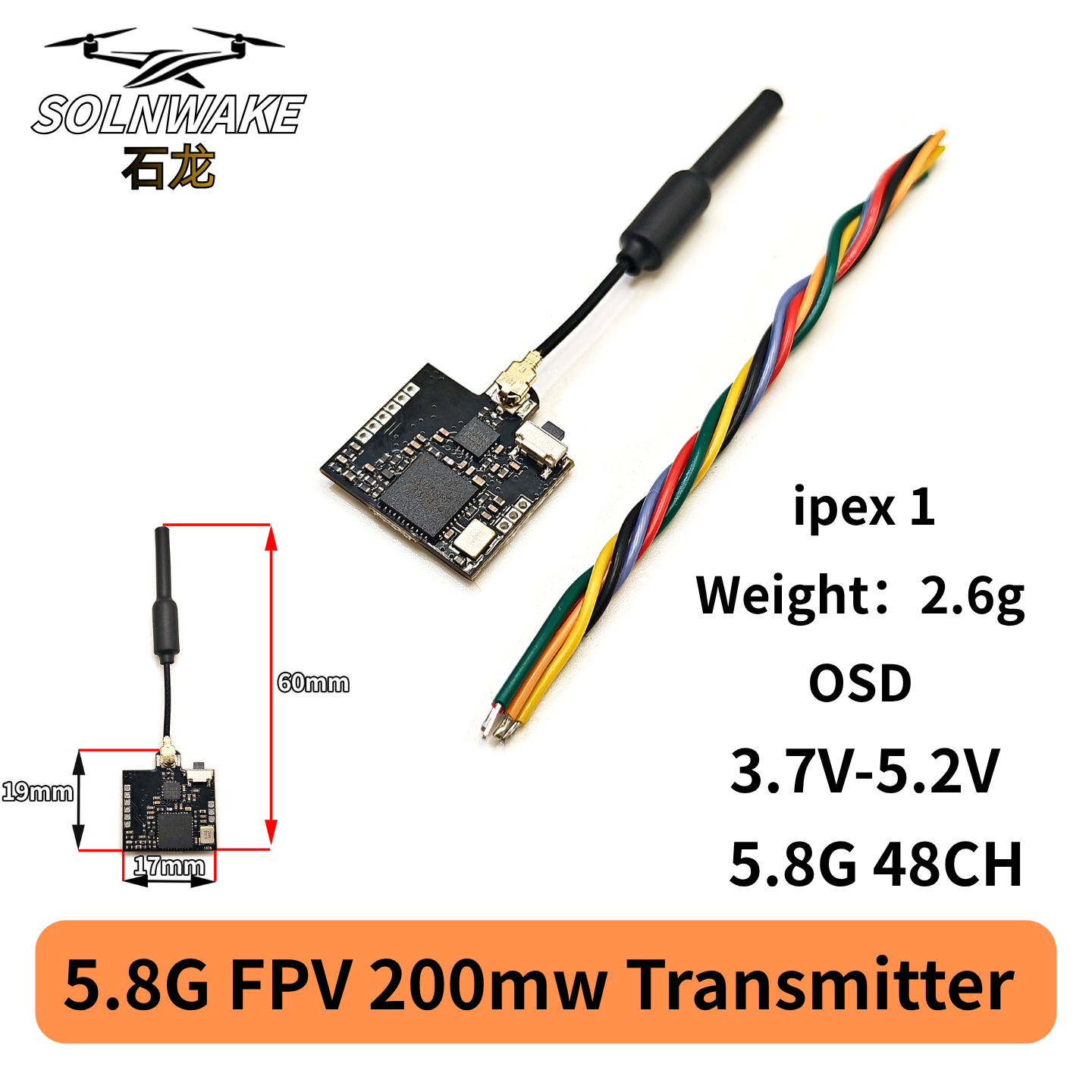 SLONWAKE Nano 5.8G 48CH 200mW  - Fpv Drone Vtx ulasan dan harga