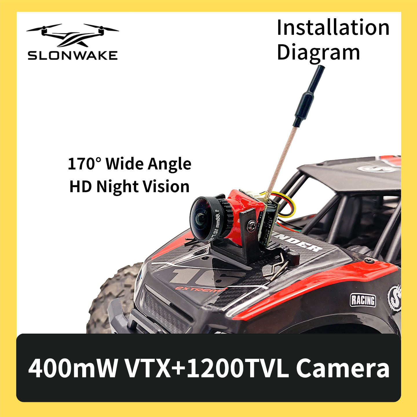 SLONWAKE 5.8G 48CH FPV 400mw V - Fpv Drone Camera ulasan dan harga